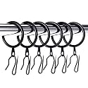 Hotop 30 Pcs Metal Curtain Rings with Hooks, 1.26 Inches Interior Diameter