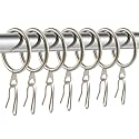 Hotop 30 Pcs Metal Drapery Curtain Rings with Hooks,Champagne,32 Mm