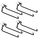 Hotop 4 Pack Pegboard Drill Hooks, Metal Black,7.48 X 2.8 X 3.66 Inch