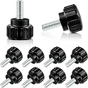 Hotop M4 x 10 mm Threaded Knurled Thumb Screws for Monitor Mounts, 20 Pcs