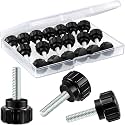 Hotop M4 x 15 mm Threaded Knurled Thumb Screws for Monitor Mounts, 20 Pcs