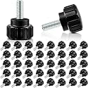 Hotop M4 x 15 mm Threaded Knurled Thumb Screws for Monitor Mounts, 40 Pcs