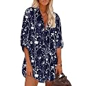 HOTOUCH Women Boyfriend Shirts Button Down Long Sleeve Blouse Cuffed Sleeve Collared Shirt