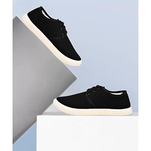 HotStyle Mens Bg Black Canvas Casual Sneaker