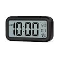 Hournor Digital Alarm Clock with Large LED Display, Temperature Monitor, USB Powered, Adjustable Brightness, Snooze Alarm, Modern Desk Clock (1 Black Alarm Clock)