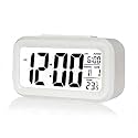 Hournor Digital Alarm Clock with Large LED Display, Temperature Monitor, USB Powered, Adjustable Brightness, Snooze Alarm, Modern Desk Clock (1 White Alarm Clock)