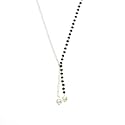 Aadyaa 92.5 Silver Mangalsutra for Women | Half &amp; Half SilverPearl Mangalsutra Jewellery with Elegant Black Beads &amp; Pearls Modern Traditional Fusion | Silver Gift for Women