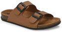 house of common Men Sandal (Tan, Black , 7)