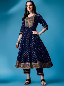 HOUSE OF COMMON Printed Kurta Trouser Pant