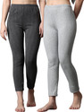 house of common RAVIA Women?s Striped Soft & Warm Polycotton Pyjama Thermal (Pack Of 2) - RA0045 Women Pyjama Thermal