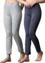 house of common RAVIA Women?s Striped Soft & Warm Polycotton Pyjama Thermal (Pack Of 2) - RA0043 Women Pyjama Thermal