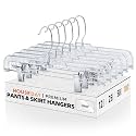 HOUSE DAY 100 Pack Plastic Skirt Hangers, 14'' Non Slip Clip Hangers