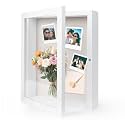 HOUSE DAY 11x14 Deep Shadow Box Frame with Linen Back, Pins, White