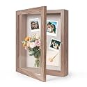 HOUSE DAY 11x14 Deep Shadow Box Frame with Linen Back, Pins, Walnut