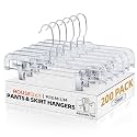 HOUSE DAY 200 Pack Plastic Skirt Hangers, 14'' Non Slip Clip Hangers