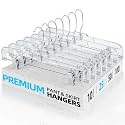 HOUSE DAY Heavy Duty Clear Pants Hangers 25 Pack, 14'' Skirt Hangers