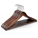 HOUSE DAY Premium Wooden Hangers 10 Pack, 17.5" Smooth Wood Clothes Hangers
