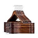 HOUSE DAY Premium Wooden Hangers 30 Pack, 17.5" Smooth Wood Clothes Hangers
