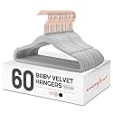 HOUSE DAY Velvet Baby Hangers for Closet, Kids Hangers Velvet 60 Pack, Non Slip Toddler Hanger 11.8 Inch, Durable Childrens Hanger for Newborn Baby Clothes- Gray