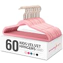 HOUSE DAY Velvet Kids Hangers 60 Pack, Premium Childrens Hangers for Closet
