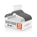 HOUSE DAY Velvet Skirt Hangers 12 Pack, Gray Velvet Pant Hangers