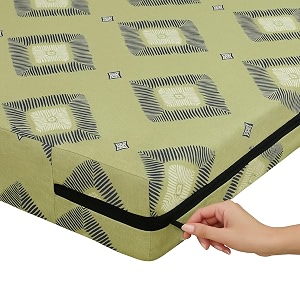 house fox 25x6 cotton mattress cover single bed 72x30x6 inch with zipper non-shrink heavy fabric  strong zip with metal lock  interlocked stitching  360 degree fully covered