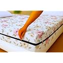 House Fox 5x6 Glace Cotton Mattress Cover Queen Bed (72x60x6 inch) with Zipper| Non-Shrink Heavy Fabric | Strong Zip with Metal Lock | Interlocked Stitching | 360 Degree Fully Covered
