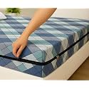House Fox 2.5x6 Cotton Mattress Cover Single Bed (72x30x6 inch) with Zipper| Non-Shrink Heavy Fabric | Strong Zip with Metal Lock | Interlocked Stitching | 360 Degree Fully Covered