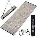 100% Cotton woven Yoga Mat for Women and Men, 2X6 feet, Strong Anti-Skid Backing, Carry Bag &amp; Strap, Eco-Friendly, 8mm Thickness, For Home &amp; Gym Use BROWN