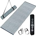 Handwoven Yoga Mat for Women &amp; Men with High Density Anti-Slip Backing, Carry Bag &amp; Strap,2X6 feet, 1.9 kg, Pure Cotton, Eco-Friendly, 8mm Thick, For Home &amp; Gym Use (Peacock)