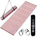 Premium Yoga Mat for Women &amp; Men, 2X6 feet, HD Anti-Slip Backing, Carry Bag &amp; Strap, Organic Cotton, Washable, 8 mm Thickness for Aasan, Pilates, Home Workout RED