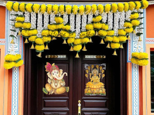 house of kushalini door toran decoration hanging flower marigold all doors 40 inch100 cm toran_33