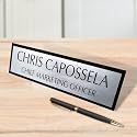 House Nameplate - Rectangle shape - Gold and Black - Mandella Golden Brushed Printed Name Plate Use of Door Name Plate (Silver, 8 * 2.6 inch)