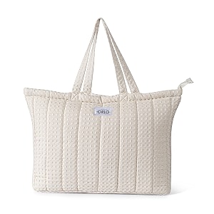 premium cotton waffle quilted tote bag large spacious handbag for college office work travel shopping amp daily use