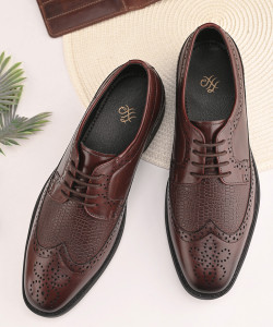 House of Pataudi Men Brown Faux Leather