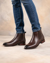 House of Pataudi Men brown synthetic leather