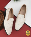 House Of Pataudi Men Cream Faux Leather