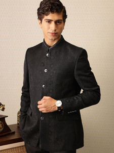 House of Pataudi Self Design Single Breasted