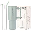 House of Quirk 1200ML Custom Name Tumbler – Personalized Stainless Steel Travel Mug with Straw, Lid &amp; Handle | Cup with Logo or Name (Hunter Green)
