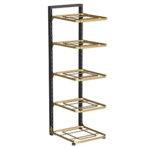 house of quirk iron 5-layer pots and pans organizer for cabinet heavy duty pot pan rack tiered shelf height adjustable under sink organizer cookware stand for griddles pans and bakeware