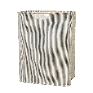 house of quirk 52 litre linen cotton collapsible laundry basket for folding portable dirty clothes storage hamper beige small check