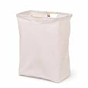 House of Quirk 72 Litre Linen Cotton Collapsible Laundry Basket For Folding Portable Dirty Clothes Storage Hamper (White)