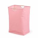 House of Quirk 72 Litre Linen Cotton Collapsible Laundry Basket For Folding Portable Dirty Clothes Storage Hamper (Pink)