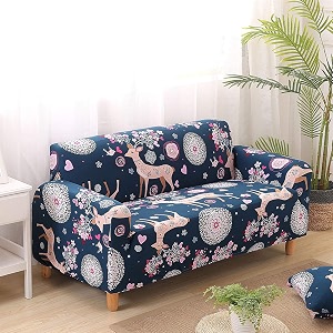 house of quirk universal double seater sofa cover big elasticity cover for couch flexible 140 gsm sofa slipcover blue deer 145-185cm