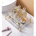 House of Quirk Acrylic Transparent Rectangular Decorative Tray, Vanity Tray, Bathroom Tray For Jewelry, Perfume, Coffee, Candle, Cosmetic (White)