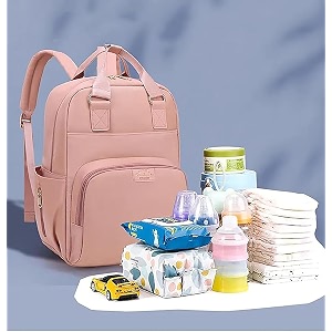house of quirk baby diaper bag maternity backpack with usb charging port easy to travel unisex dark blue