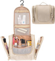 HOUSE OF QUIRK Beige Cosmetic Makeup Bag