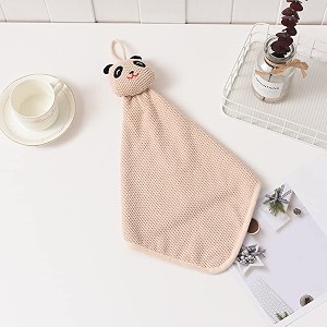 house of quirk cute hand towels bathroom towels with hanging loop children hand towel animals cotton hand towel for kitchen bathroom bedroom pack of 1 beige panda