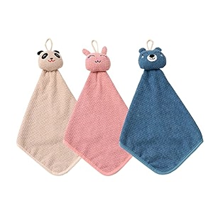 house of quirk cute hand towels bathroom towels with hanging loop children hand towel cotton hand towel for kitchen bathroom bedroom pack of 3 animal multicolor