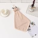 House of Quirk Cute Hand Towels, Bathroom Towels with Hanging Loop, Children Hand Towel Animals, Cotton Hand Towel for Kitchen Bathroom Bedroom (Pack of 1, Beige Panda)